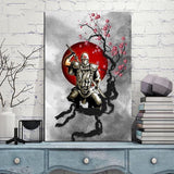 Pintura Japonesa Ninja Y Sakura Sin Marco Colocado