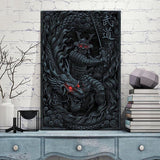 Pintura Japonesa Samurai Y Dragón Muro