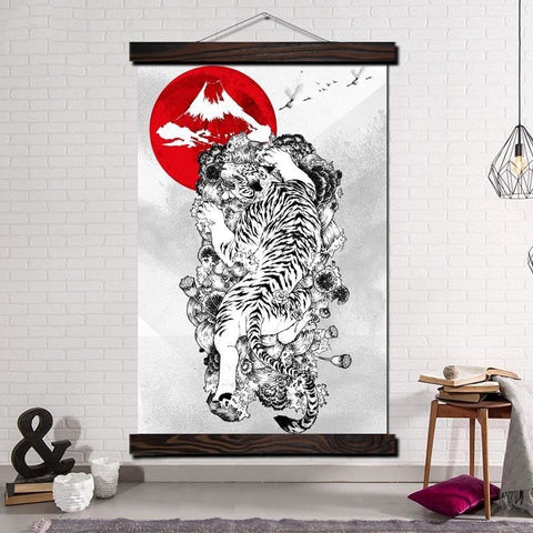 Pintura Japonesa Tigre Con Marco