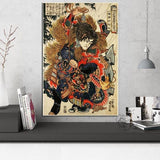 Pintura Samurái Japonesa Tradicional Sin Marco