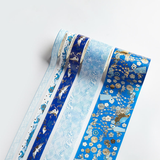 Set de 5 Cintas Adhesivas Decorativas Japonesas Azul