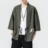Chaqueta Kimono Para Vestir de Hombre Verde Militar